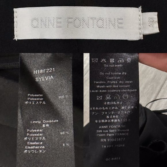 Anne Fontaine Sylvia Pleated Detail Mid-Rise Trouser Pants in Black Women’s Sz 8 - Picture 4 of 16